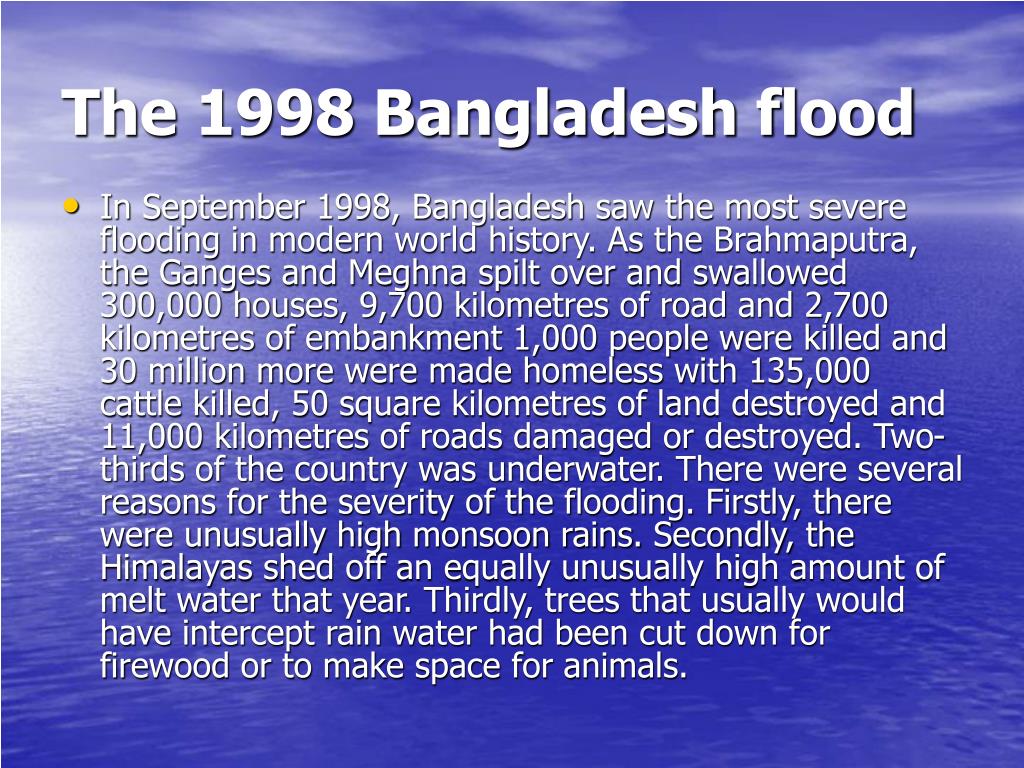 bangladesh flood 1998 case study