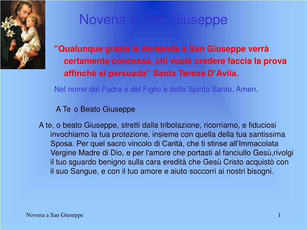 Ppt Novena A San Giuseppe Powerpoint Presentation Free Download Id