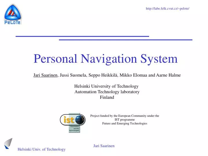 personal navigation system n.