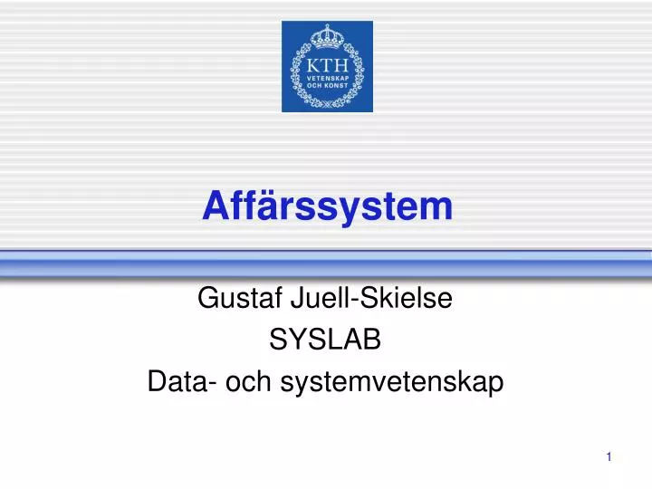 PPT - Affärssystem PowerPoint Presentation, Free Download - ID:4097765