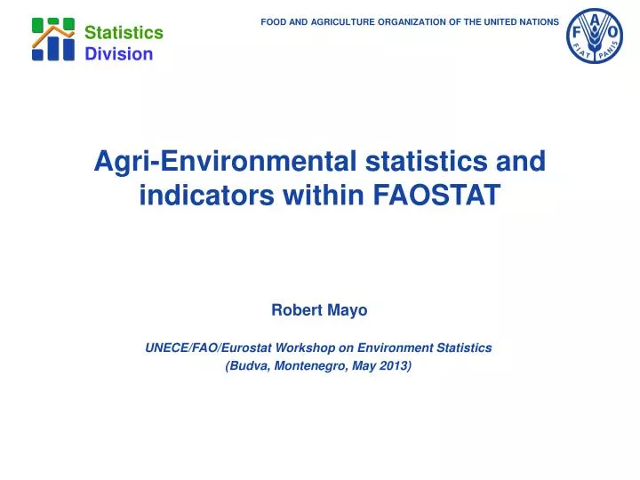 agri environmental statistics and indicators within faostat n.