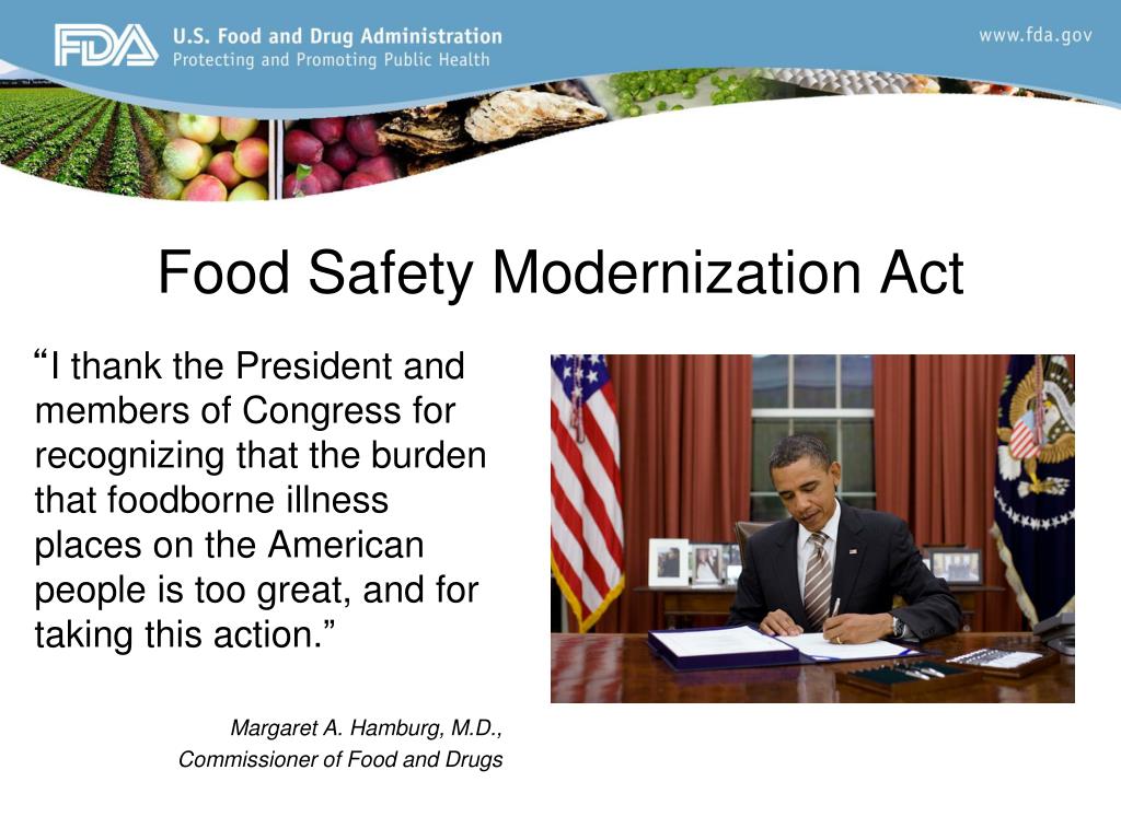 PPT FDA Food Safety Modernization Act PowerPoint Presentation, free