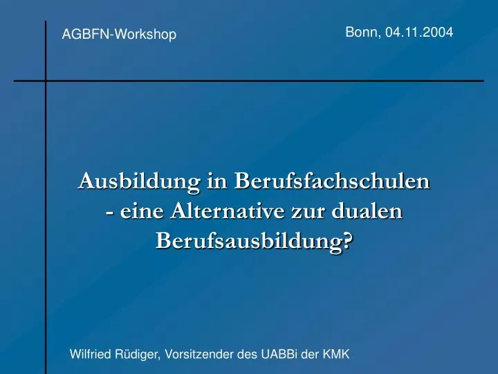 PPT - Ausbildung In Berufsfachschulen - Eine Alternative Zur Dualen ...