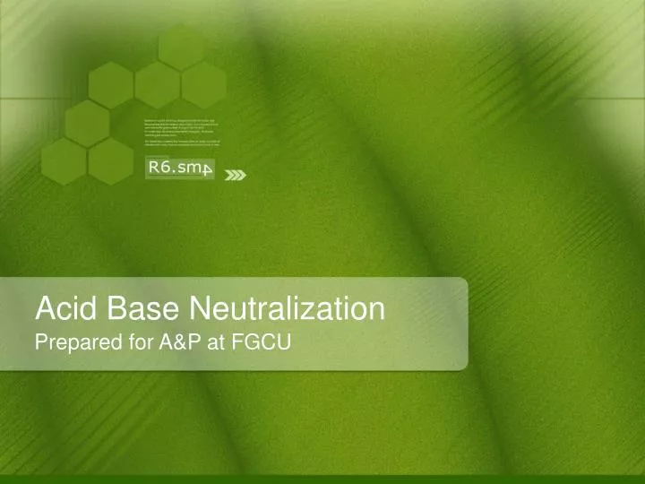 acid base neutralization n.
