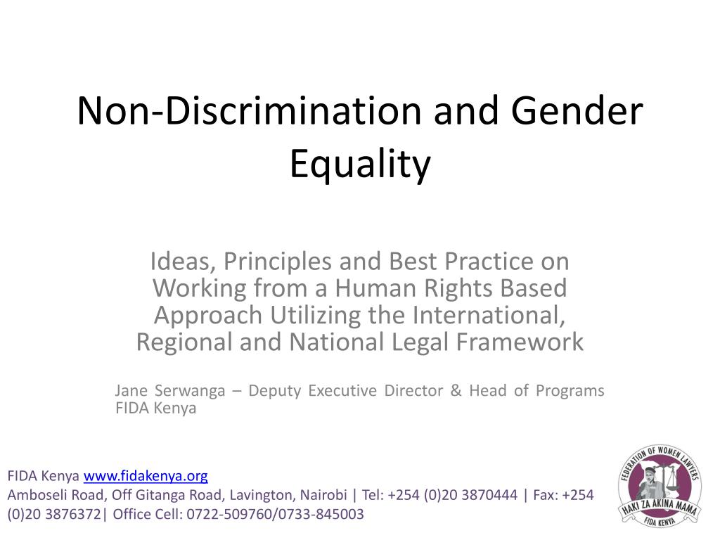 PPT - Non-Discrimination and Gender Equality PowerPoint Presentation ...