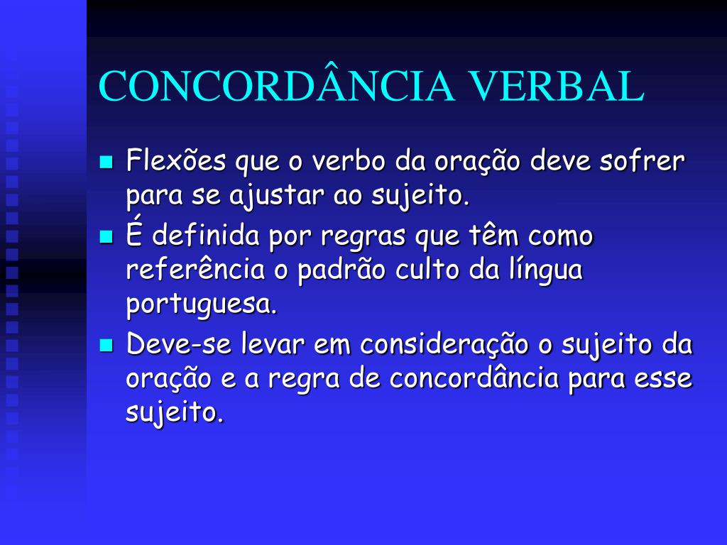Língua Portuguesa - Regra importante de concordância verbal com os
