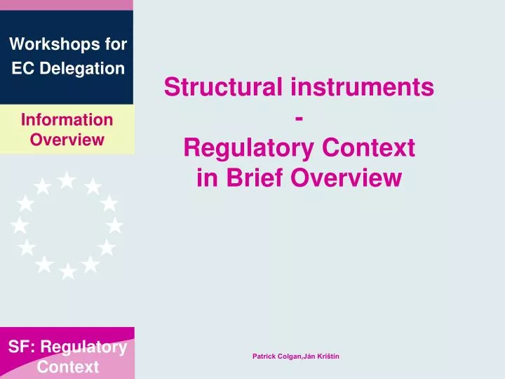 structural instruments regulatory context in brief overview n.