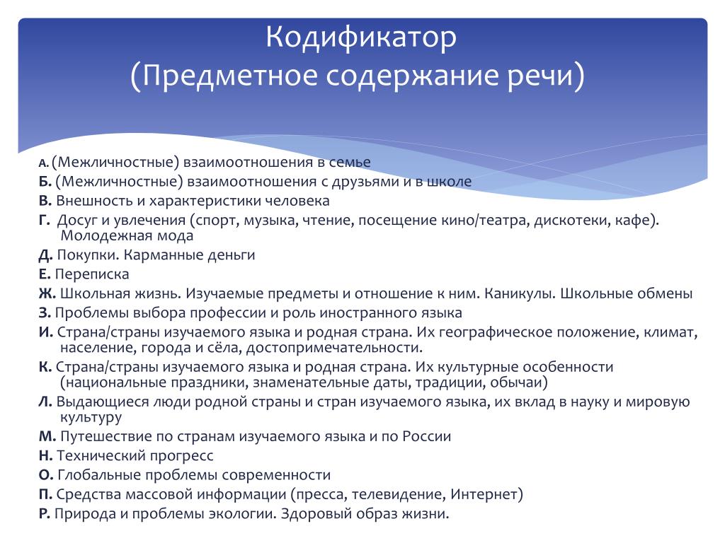 Кодификаторы огэ 2023. Предметное содержание речи это. Кодификатор. Кодификатор ЕГЭ английский. Кодификатор ОГЭ по английскому.