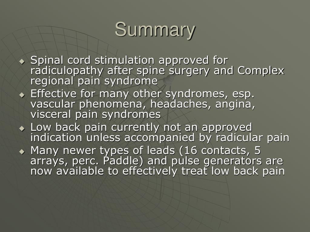 PPT Spinal Cord Stimulation for Back Pain PowerPoint Presentation