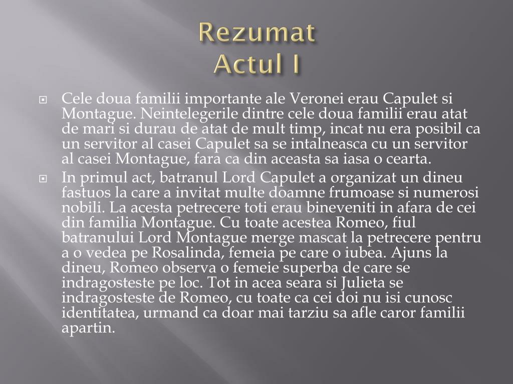 Romeo Si Julieta Rezumat Pe Acte PPT - ROMEO SI JULIETA PowerPoint Presentation, free download - ID:4104986