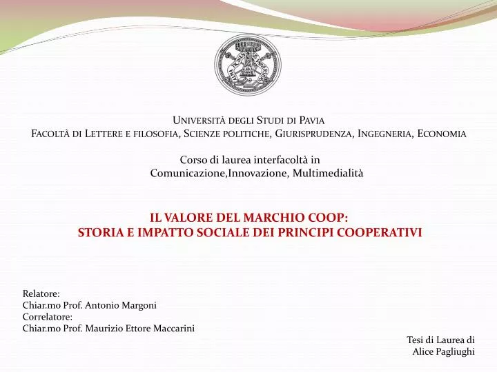 PPT - Università degli Studi di Pavia PowerPoint Presentation, free  download - ID:4105186