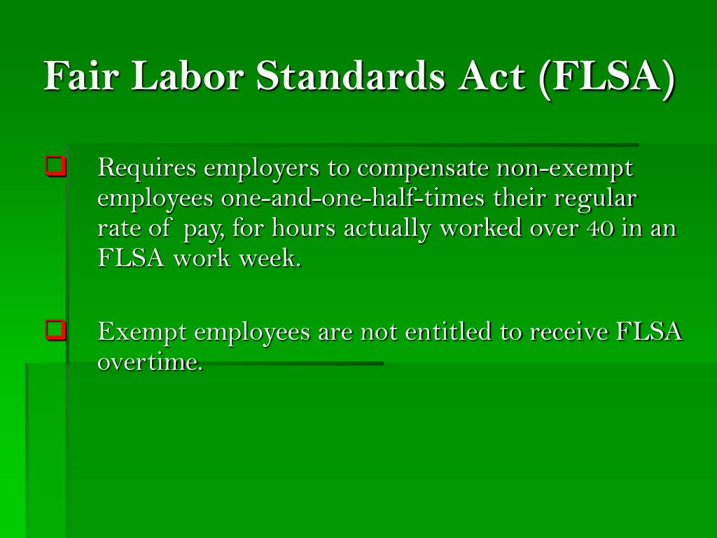PPT Fair Labor Standards Act (FLSA) PowerPoint Presentation, free
