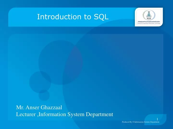 PPT - Introduction to SQL PowerPoint Presentation, free download - ID ...