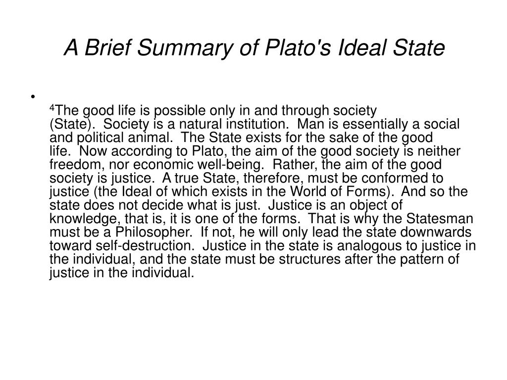 Plato ideal state summary