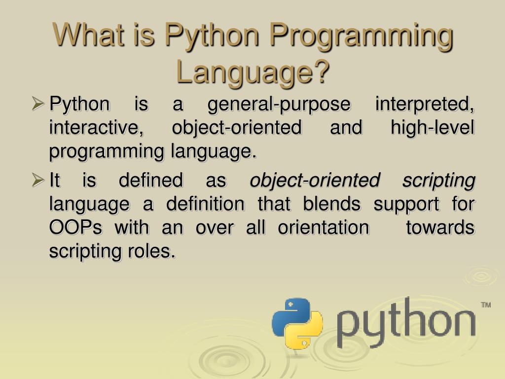 presentation on python programming language