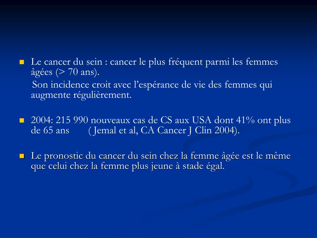 Ppt Le Cancer Du Sein Chez La Femme De Plus De 70 Ans Powerpoint