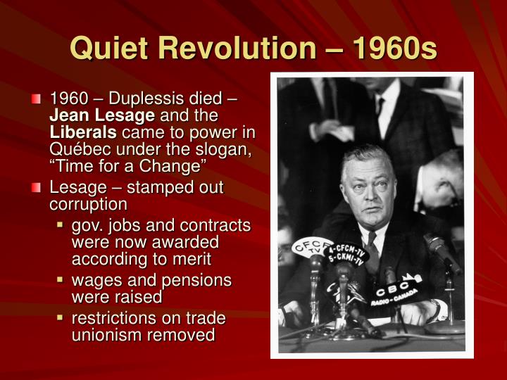 an analysis of the english french relations and the quebecs quiet revolution In fact the character of francophone-anglophone relations over the past there was even less agreement between french- and english the quiet revolution. an analysis of the english french relations and the quebecs quiet revolution In fact the character of francophone-anglophone relations over the past there was even less agreement between french- and english the quiet revolution.