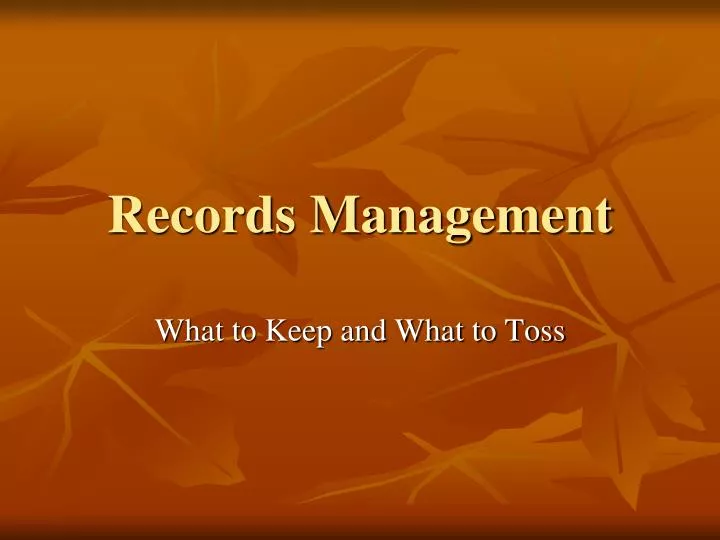 PPT Records Management PowerPoint Presentation, free download ID