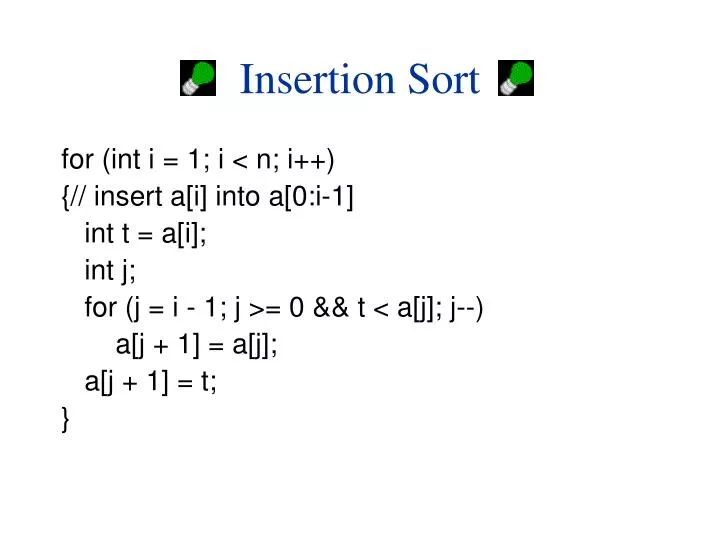 insertion sort n.
