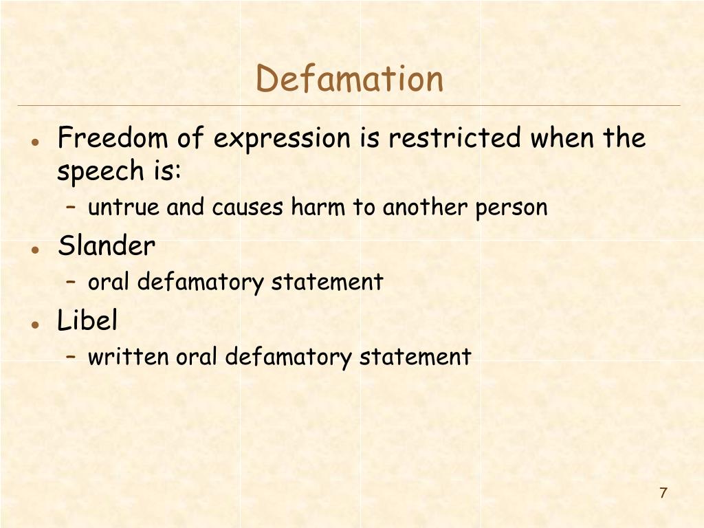 written defamatory speech is called