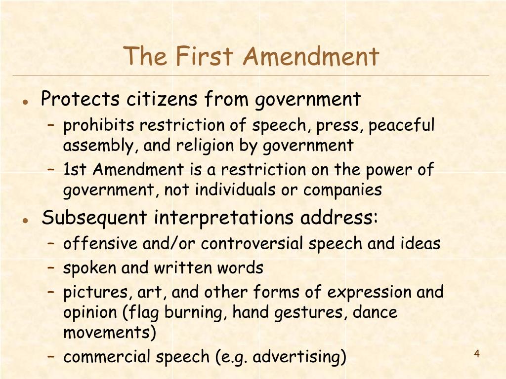 forms of speech not protected by the first amendment