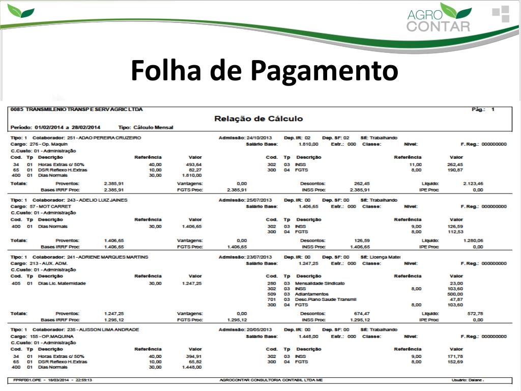Ppt Folha De Pagamento Powerpoint Presentation Free Download Id 4117114