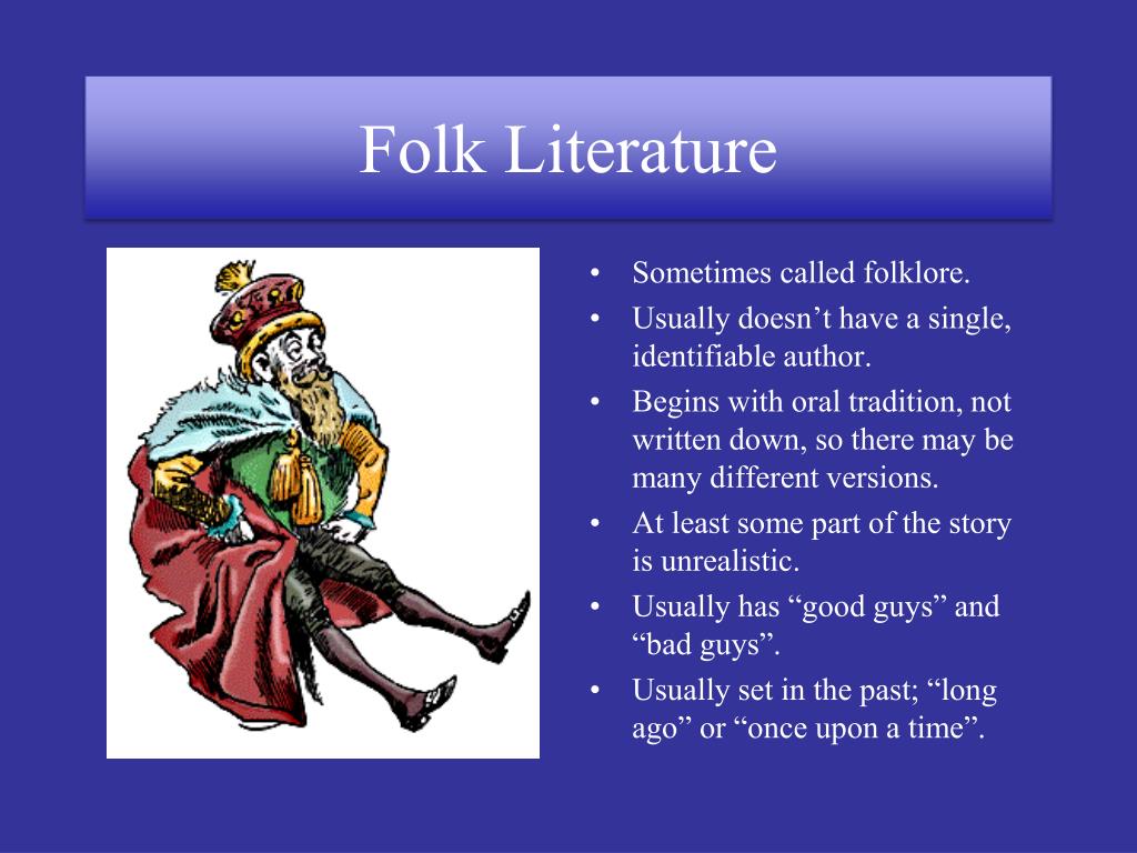what are the types of folk literature