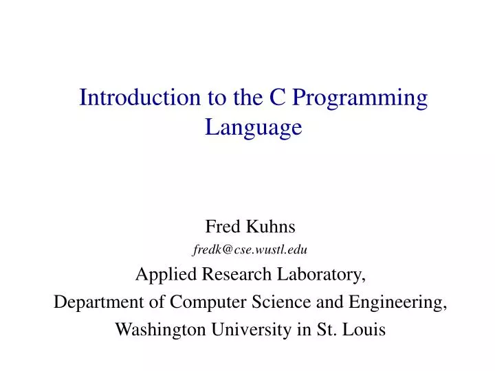 c programming language ppt