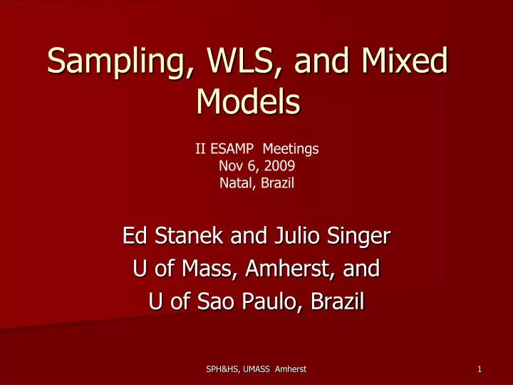 sampling wls and mixed models n.