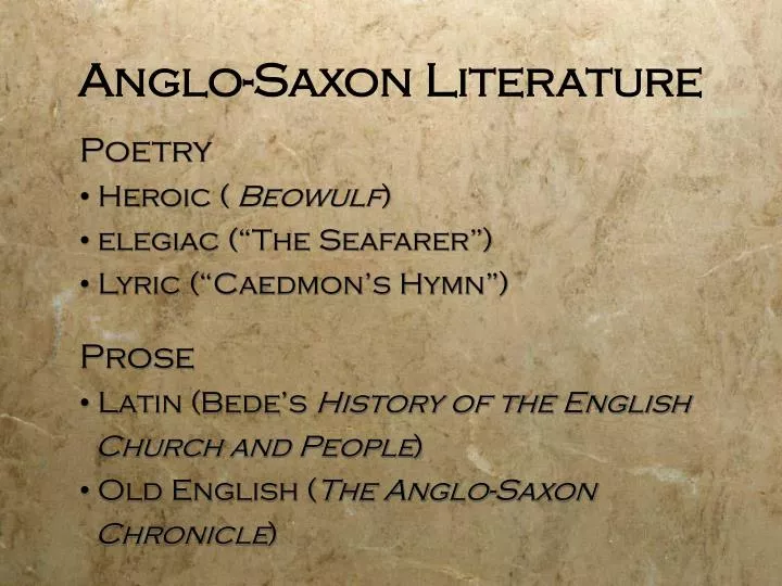 essay on anglo saxon literature