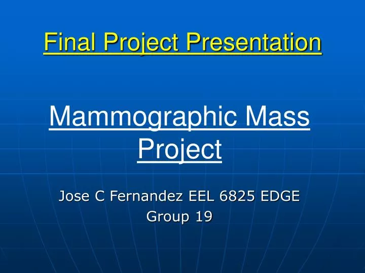 PPT Final Project Presentation PowerPoint Presentation, free download