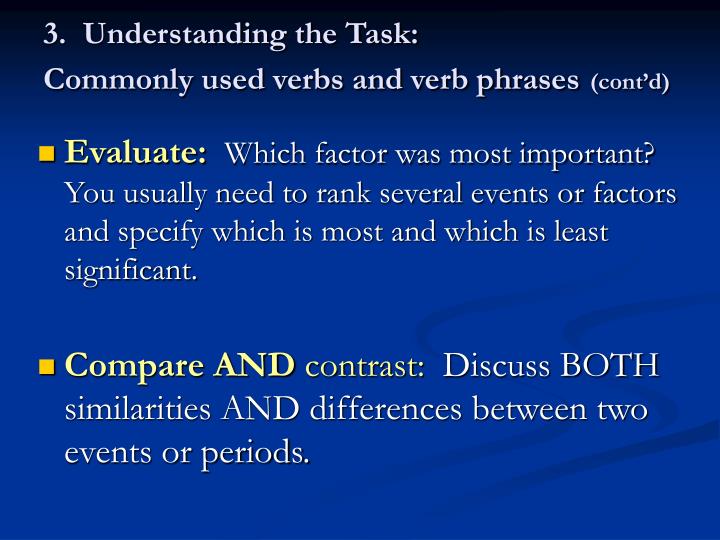 essay questions verbs How to write an essay answer read the question this sounds too obvious to mention but every year some people proceed to reel off a prepared answer without considering whether what they are writing actually addresses the question asked. essay questions verbs How to write an essay answer read the question this sounds too obvious to mention but every year some people proceed to reel off a prepared answer without considering whether what they are writing actually addresses the question asked.