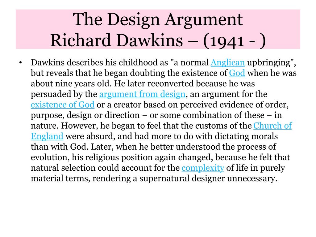 what is the design argument essay