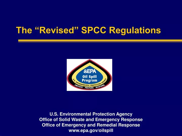 PPT The “Revised” SPCC Regulations PowerPoint Presentation, free