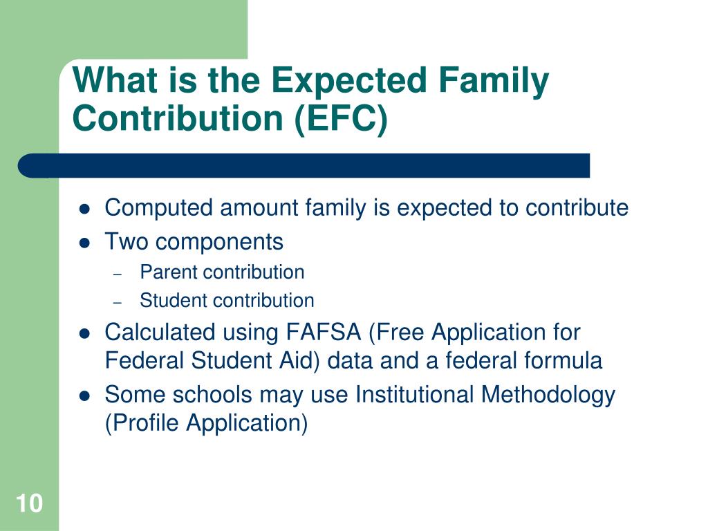 estimated expected family contribution