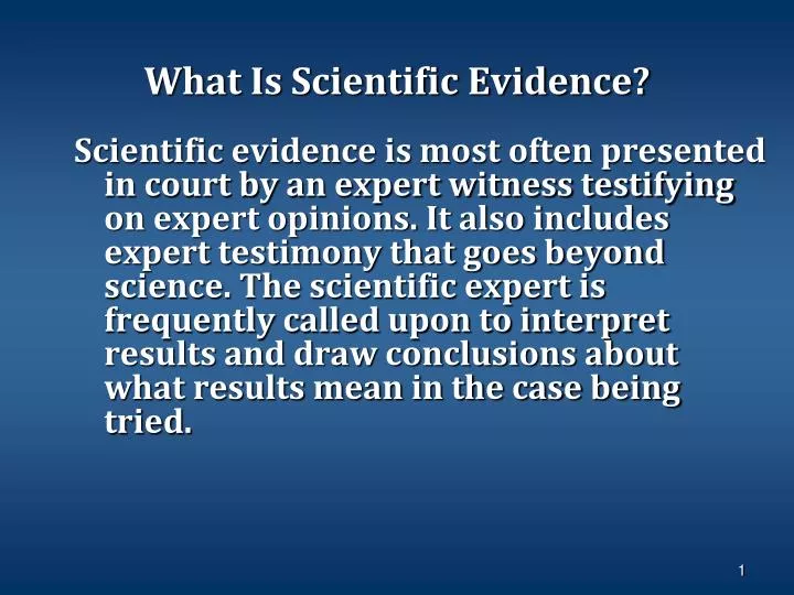 what is scientific evidence n.