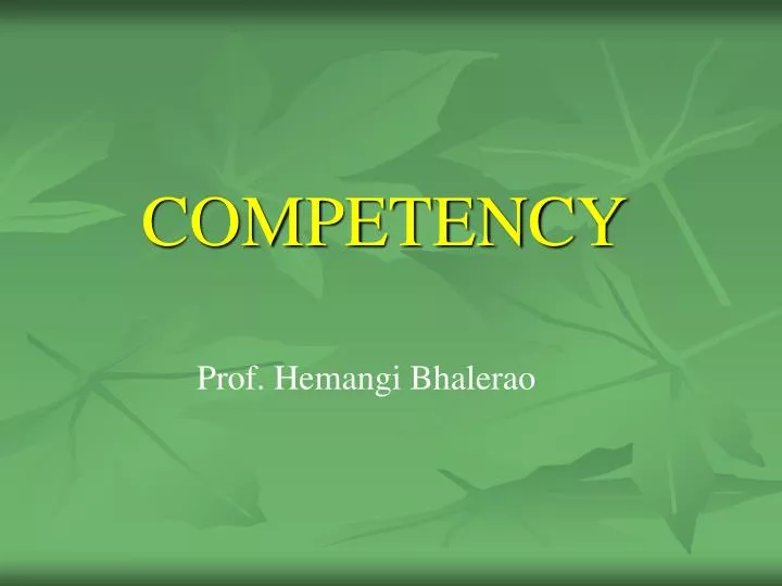 competency n.