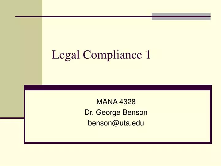 legal compliance 1 n.