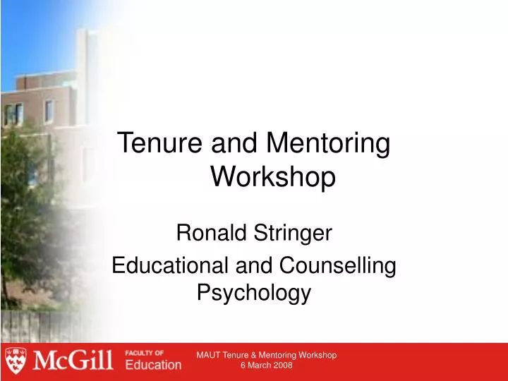 tenure and mentoring workshop n.