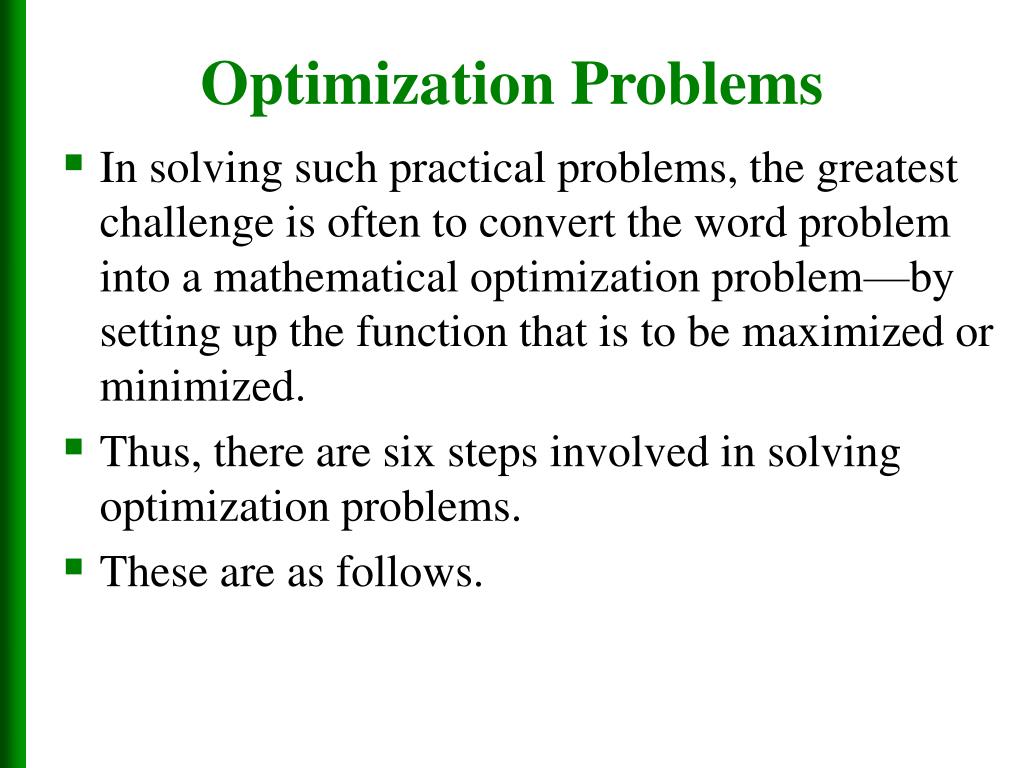 solve the optimization problem