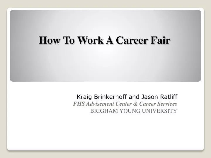 how to work a career fair