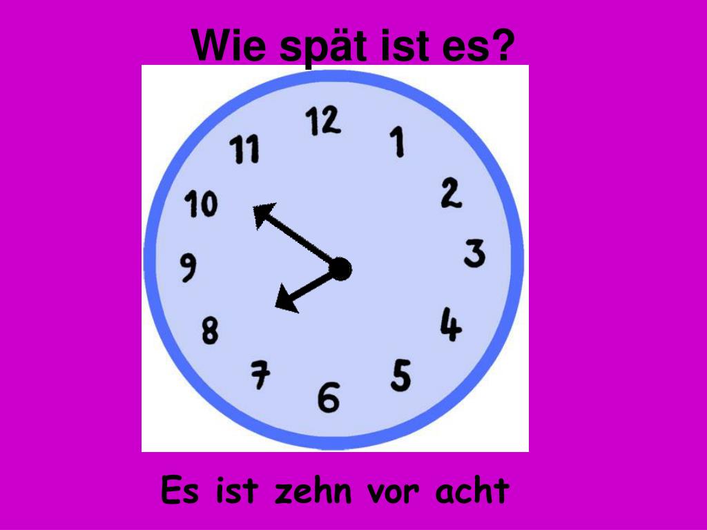 PPT - Lernziel : Die Zeit – 'o clock'/'minutes to & past' PowerPoint  Presentation - ID:4130030