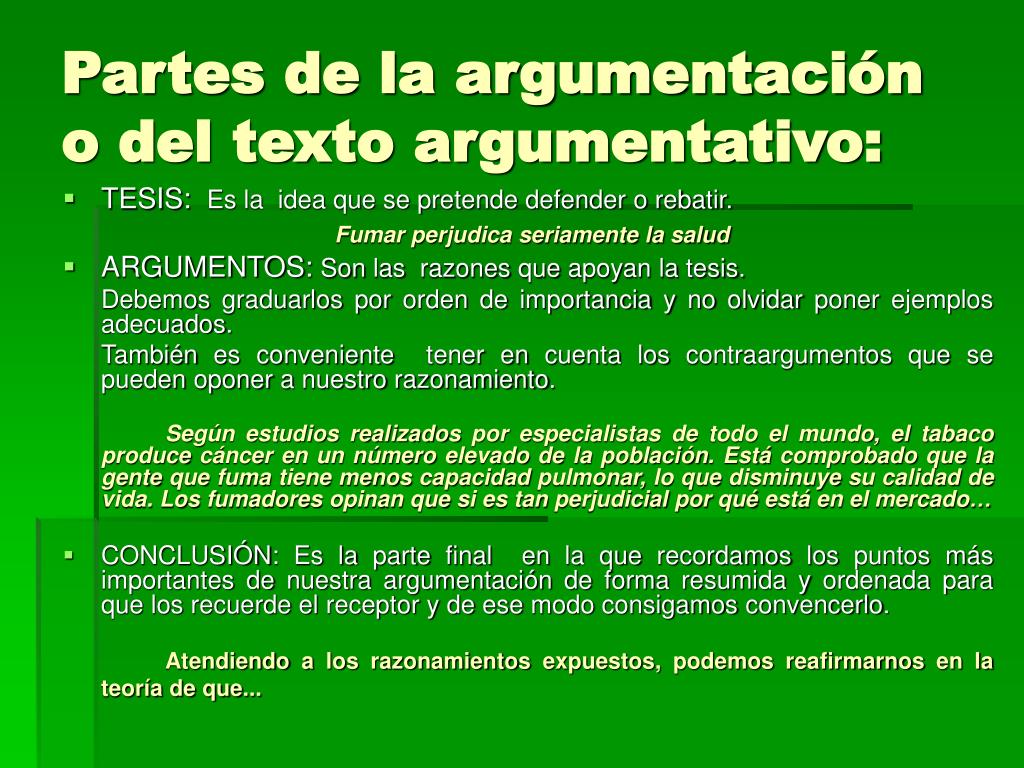 Texto Argumentativo Con Tesis Argumento Y Conclusion Ejemplos Nuevo