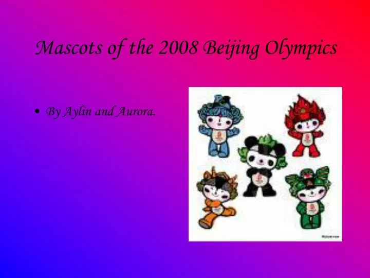 mascots of the 2008 beijing olympics n.