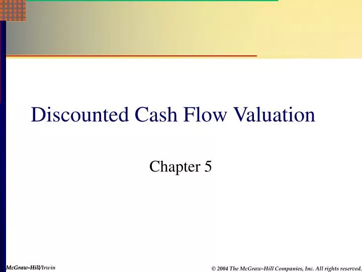 discounted cash flow valuation n.