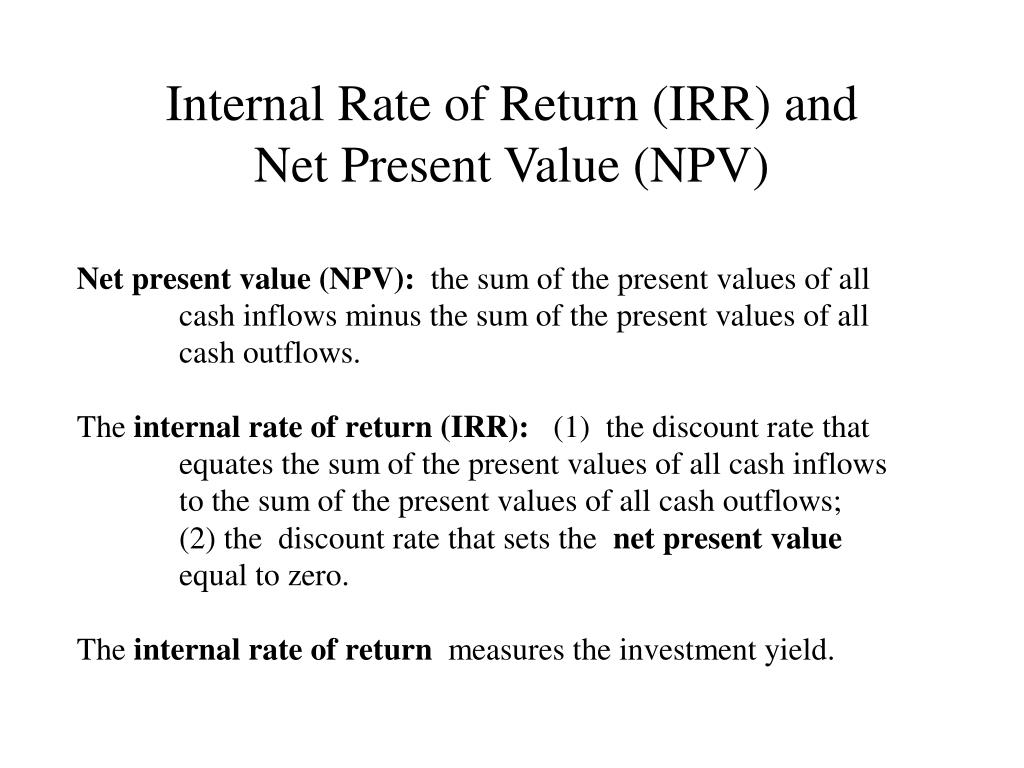 define npv and irr