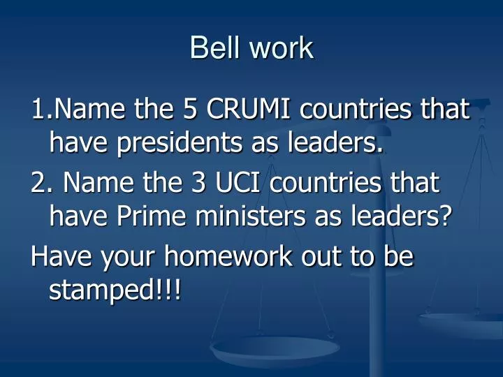 PPT Bell work PowerPoint Presentation, free download ID4132194