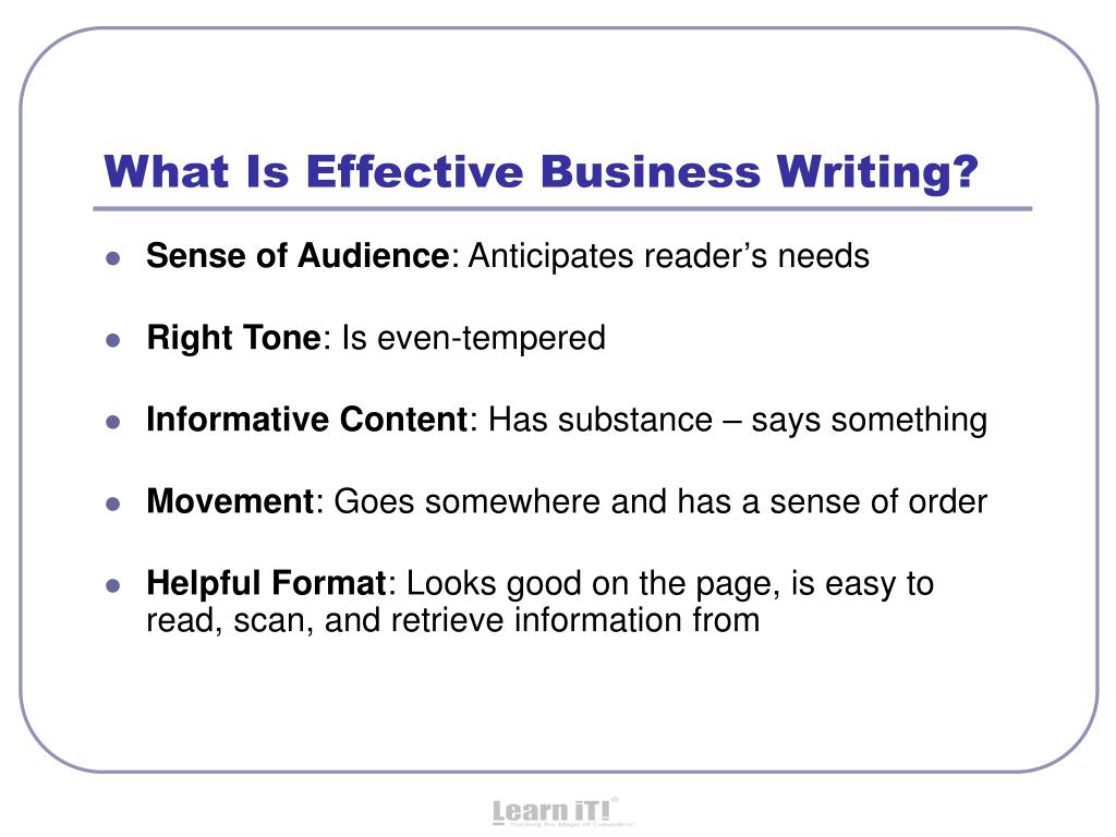 PPT What Is Effective Business Writing PowerPoint Presentation Free 