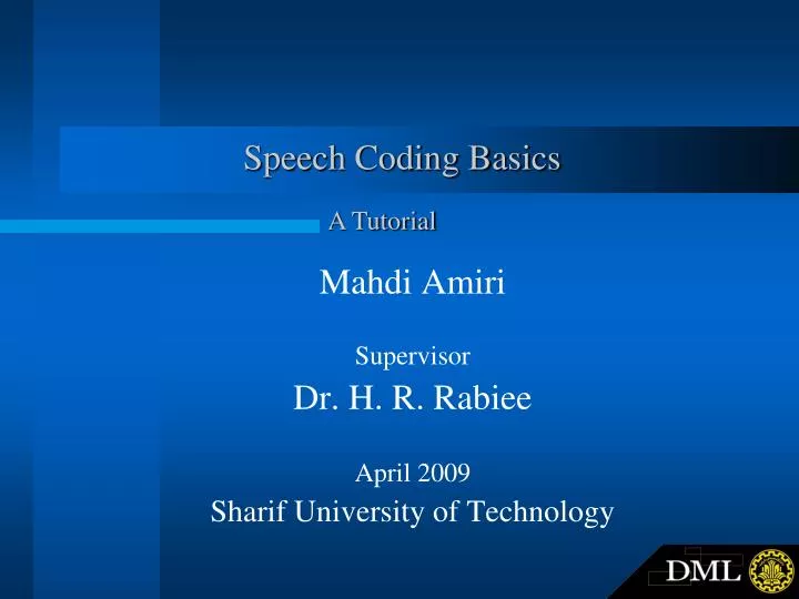 PPT - Speech Coding Basics PowerPoint Presentation, free download - ID ...
