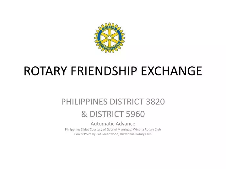 rotary friendship exchange n.